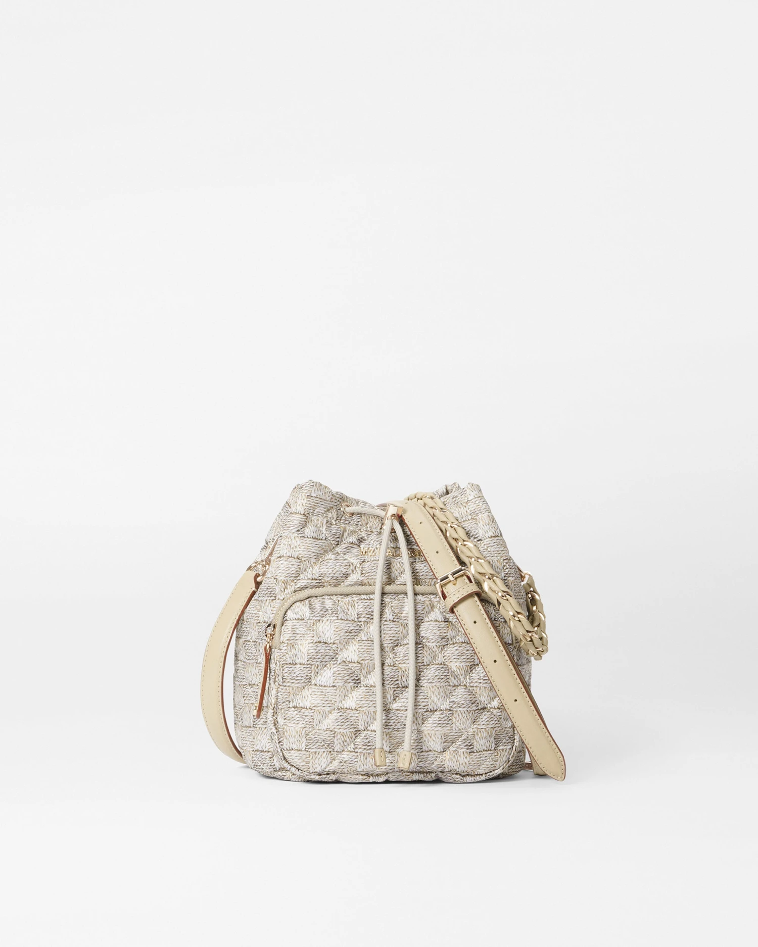 Small Jute Crosby Drawstring Bucket Bag