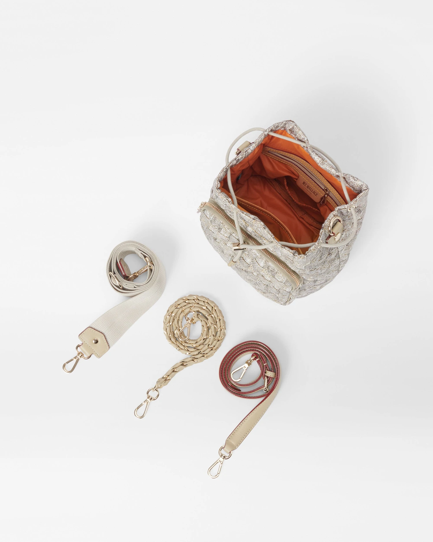 Small Jute Crosby Drawstring Bucket Bag - Image 6