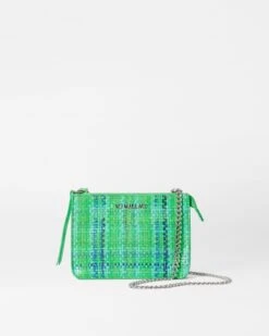 Green Spring Plaid Mini Leather Crossbody
