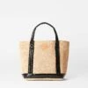 Raffia/Black Lacquer Small Raffia Tote