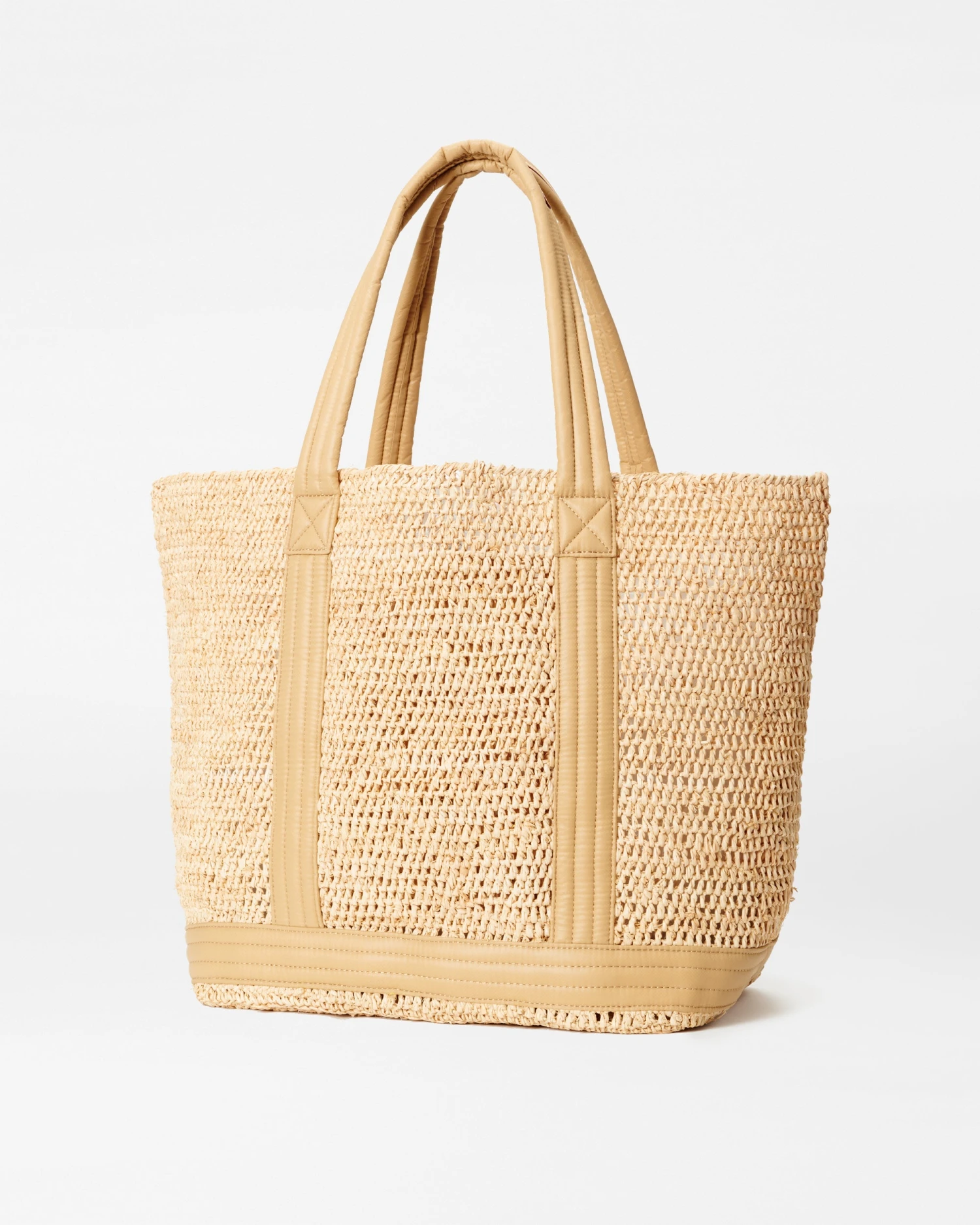 Raffia/Camel Large Raffia Tote - Image 3
