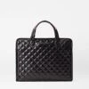 Quilted Black Leather Medium Metro Box Tote