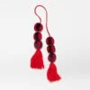 Cherry/Denim Bicolor Pom Pom Tassel