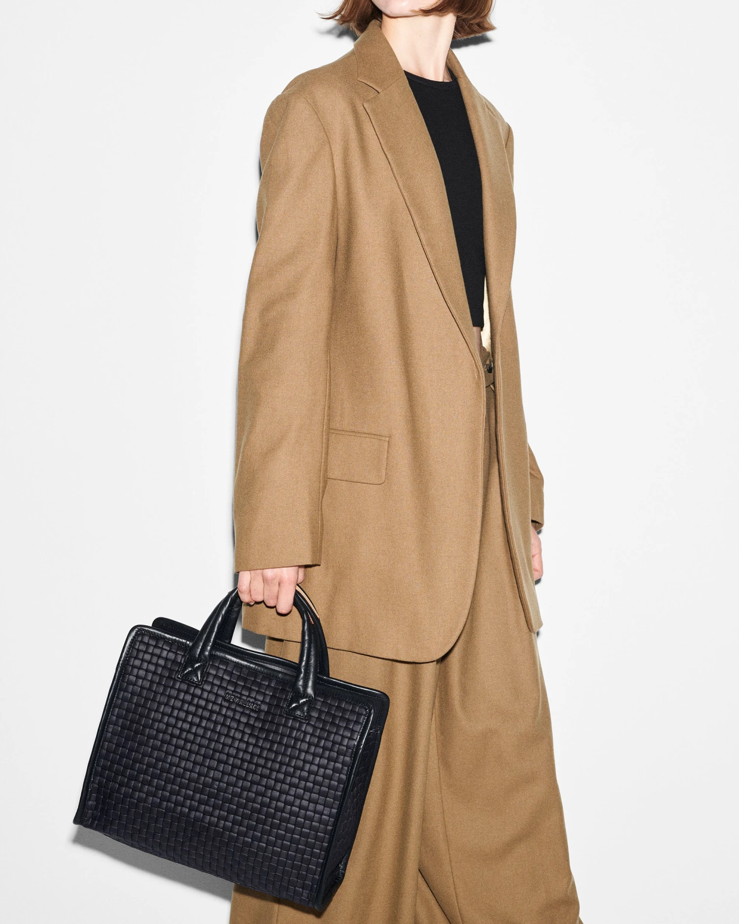 Black Medium Woven Box Tote - Image 2