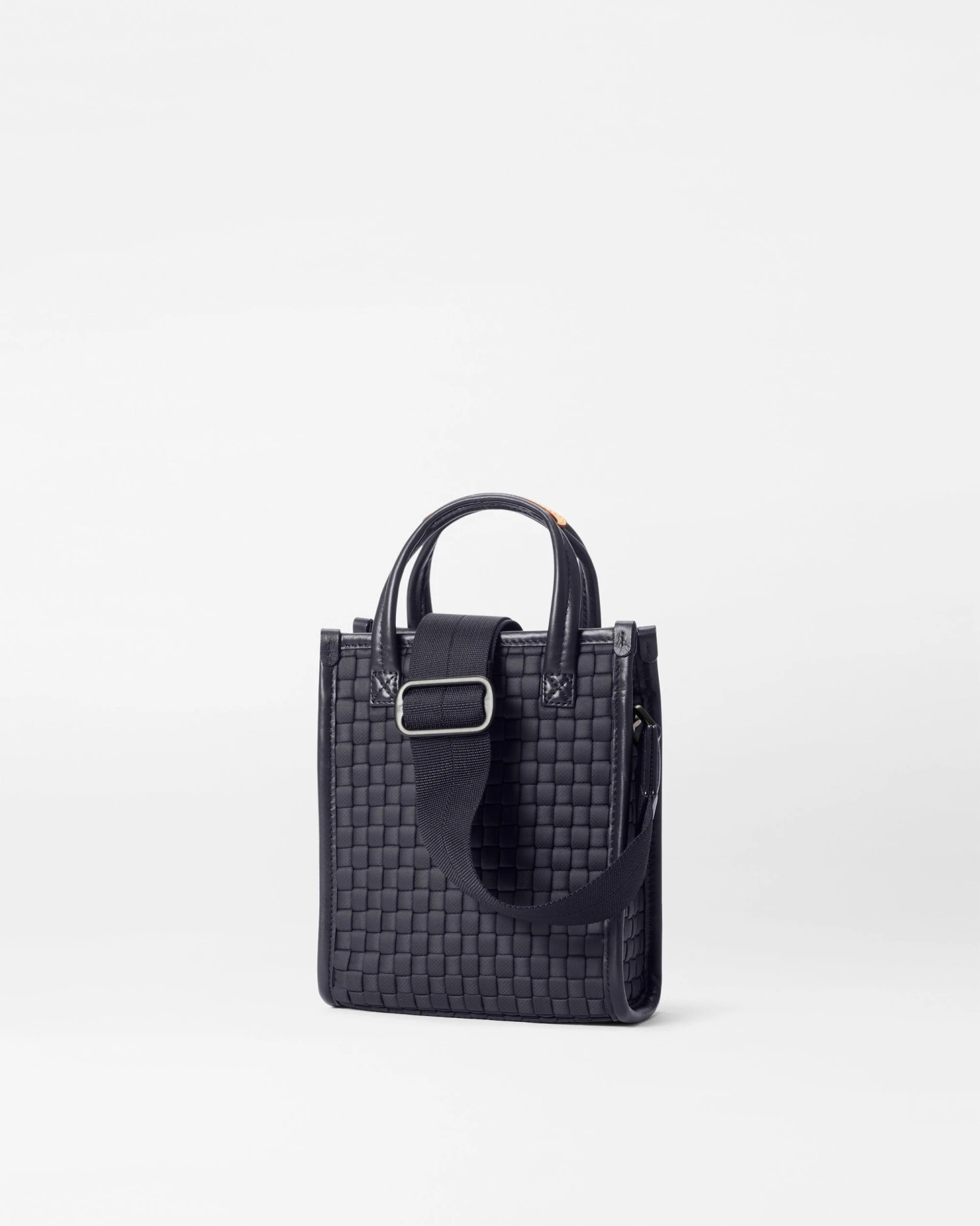 Black Micro Woven Box Tote - Image 3