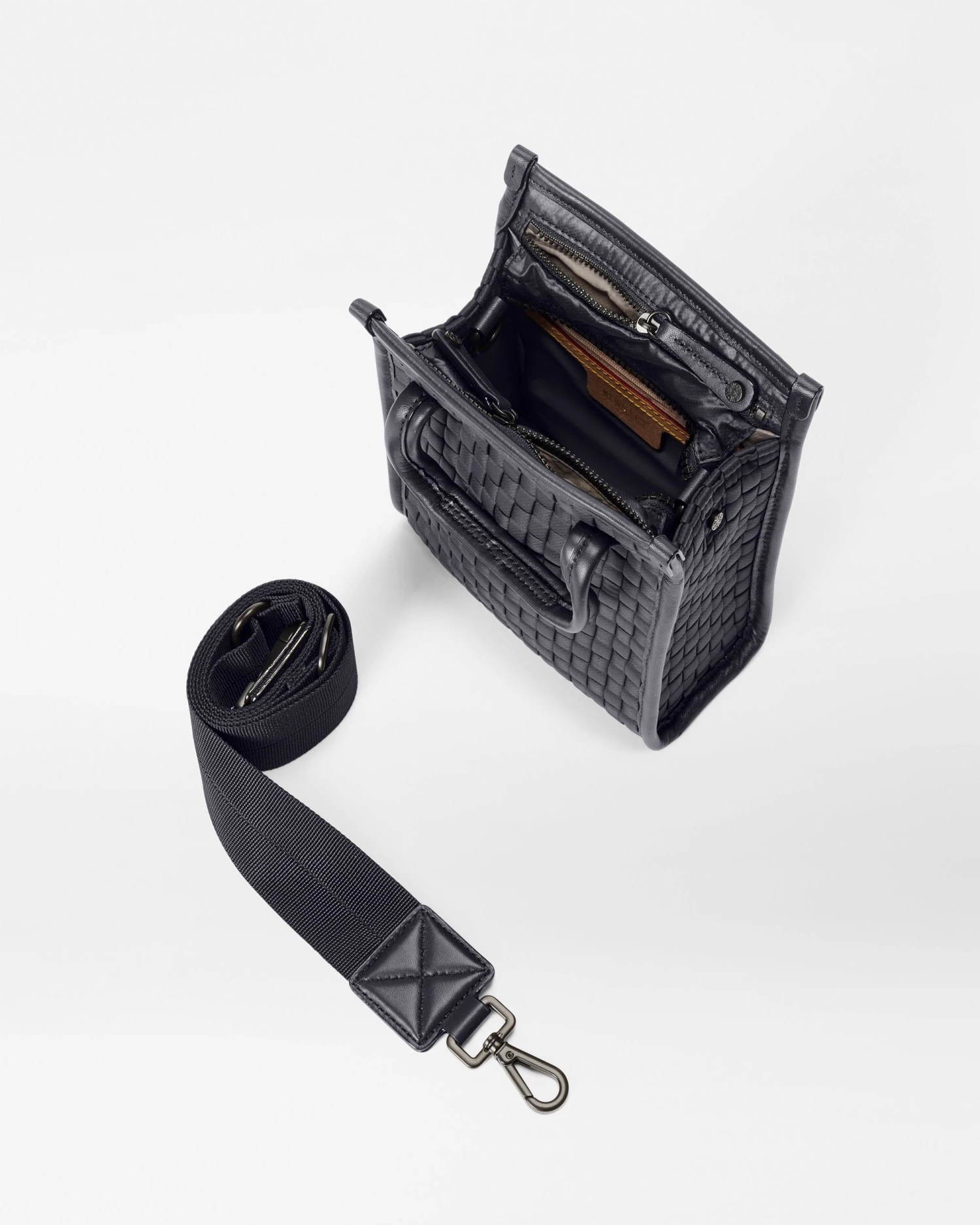 Black Micro Woven Box Tote - Image 4