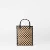 Camel & Black Micro Woven Box Tote